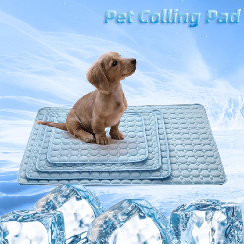 

Summer Pet Dogs Colling Pad Dogs Supplies Cooling Pet Cushion Beds For Dog Cushions For Travel Car Seat Dog Mat Plaid, Blue