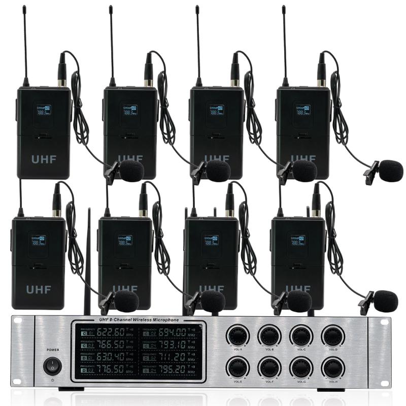 

Wireless microphone system channel dynamic coil microphone 8 channel stage performance outdoor activities lavalier