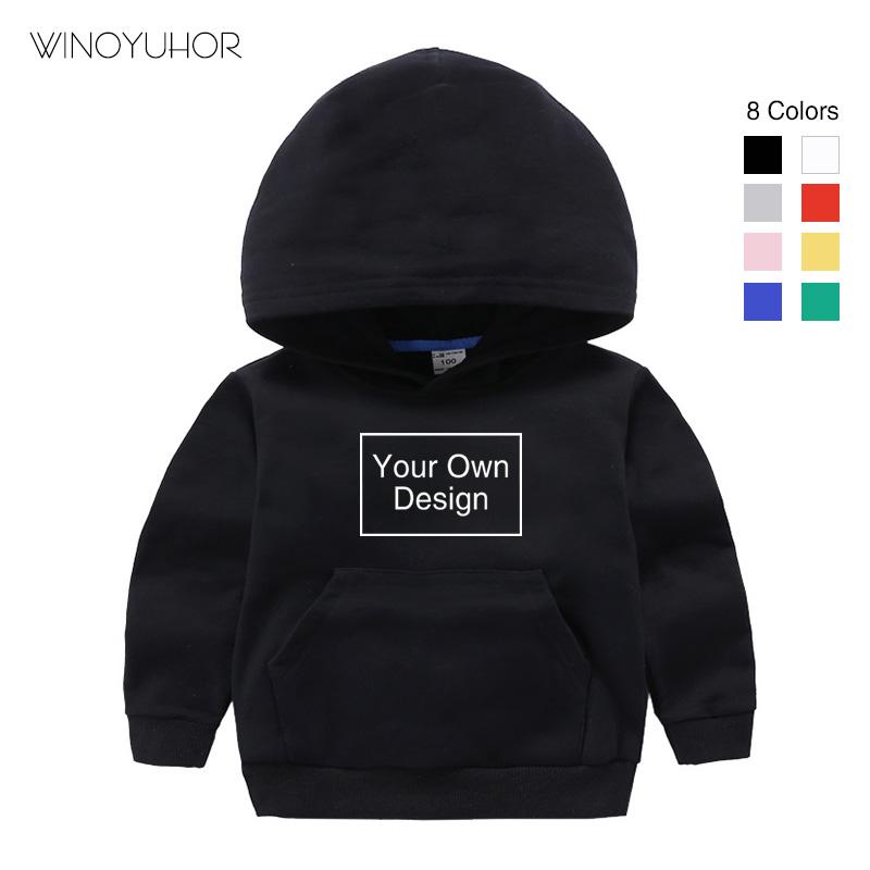 

Customized Print Hoodies Kids Baby Birthday Sweatshirts Your Own Design Logo Picture Clothing For Boy Girls DIY Pullover, Black