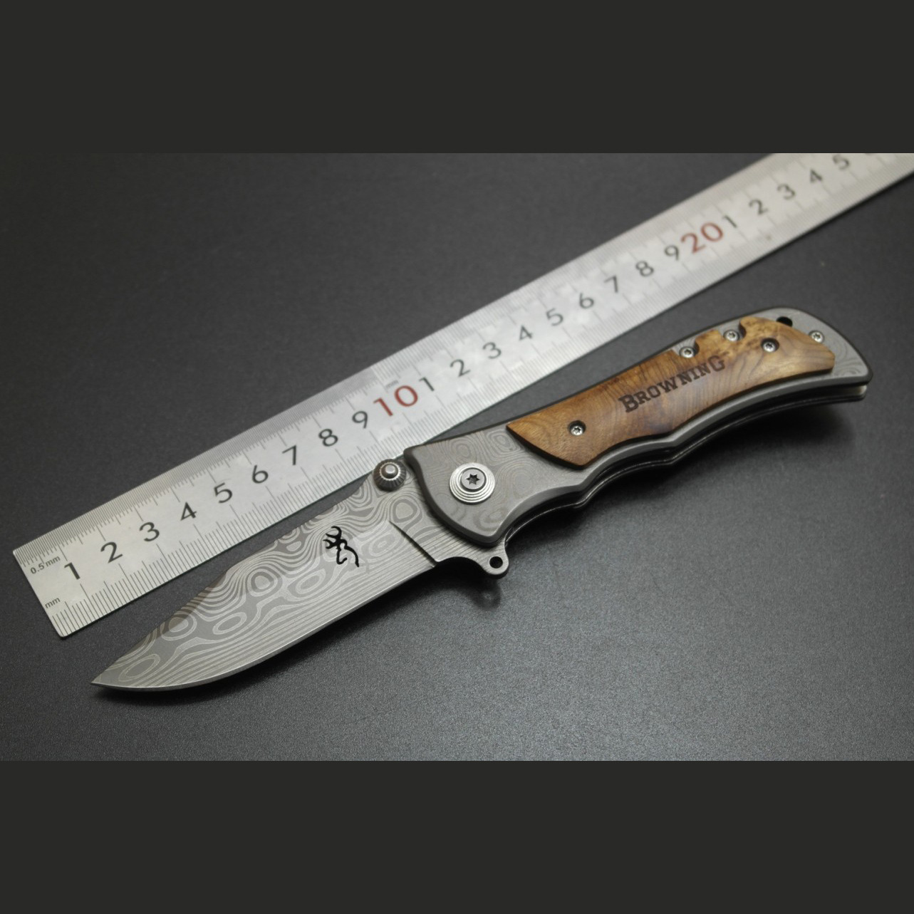

Browning Folding Knife 339 Stainless Steel Damascus tattoo Camping knife Pocket knives Kageki handle tactical knife Free Shipping