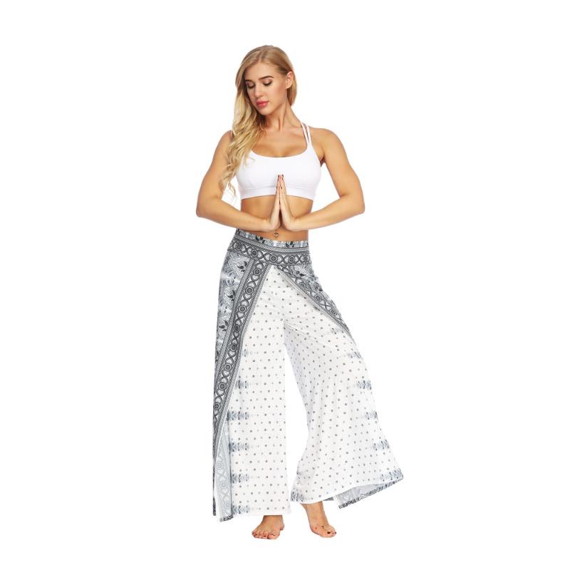 

Summer Women Yoga Pants Broad Leg Trousers Bell-bottoms Flare Pants Quick Dry Bloomers Belly Dance Loose Flares Plage Sweatpants, Yea 005