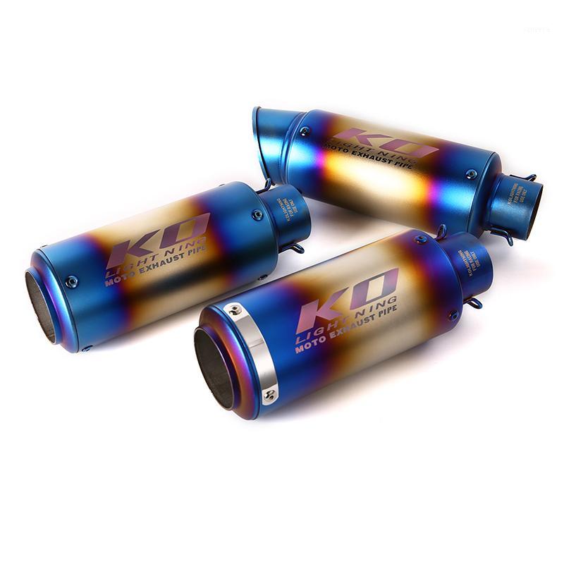 

51mm Inlet 245mm Length Motorcycle Exhaust Tip Muffler Escape Baffle Exhaust Half Blue Tip for Universal Dirt Bike ATV1