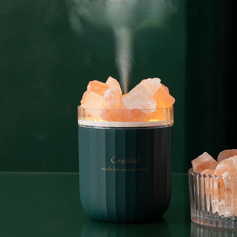 

Portable Crystal Aromatheraphy Humidifier Wireless Aroma Essential Oil Diffuser LED Light Himalayan Salt Cool Mist Humidifier