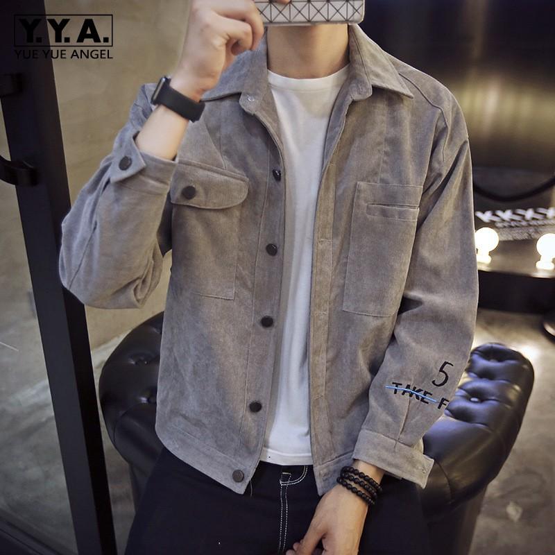 

Autumn New Men Jacket High Street Loose Single Breasted Biker Jacket Casual Work Long Sleeve Short Coat Outerwear Plus Size 5XL