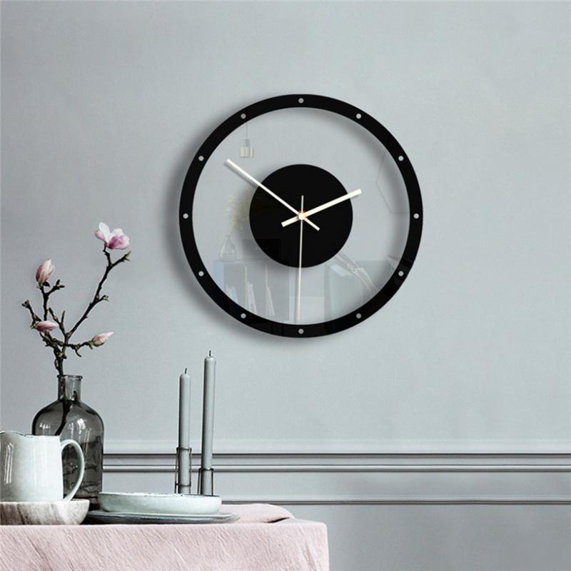 

Wooden Wall Clock Modern Design Digital Transparent Acrylic Silent Clock for Home Living Room Wall Clocks Reloj de pared 9M21