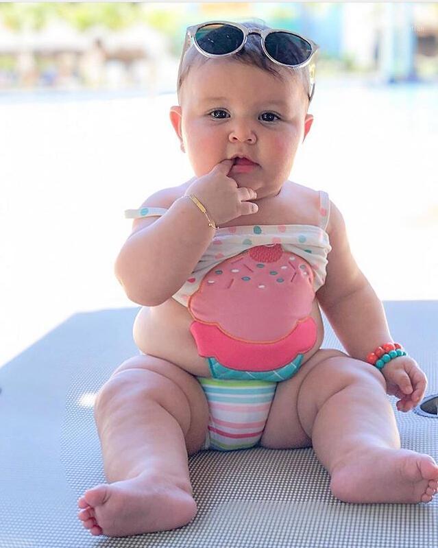 

2020 Lovely Baby Beachwear Summer Toddler Bathing Infant Baby Girls Boys One Piece Bikini Cartoon Sleeveless Children Beachwear1, Red