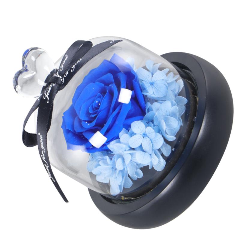 

Glowing Eternal Rose Decor Glass Cover Desktop Adornment Home Ornament Valentine's Day Gift for without Battery with Gift, Picture 1