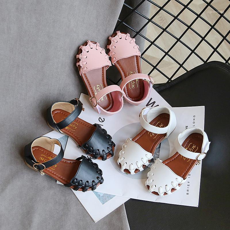 

Baby Girls Leather Sandals Cut-out Summer Princess Shoes Kids Girls Comfortable Beach Shoes Breathable Sandals SMG1111, Smg111white