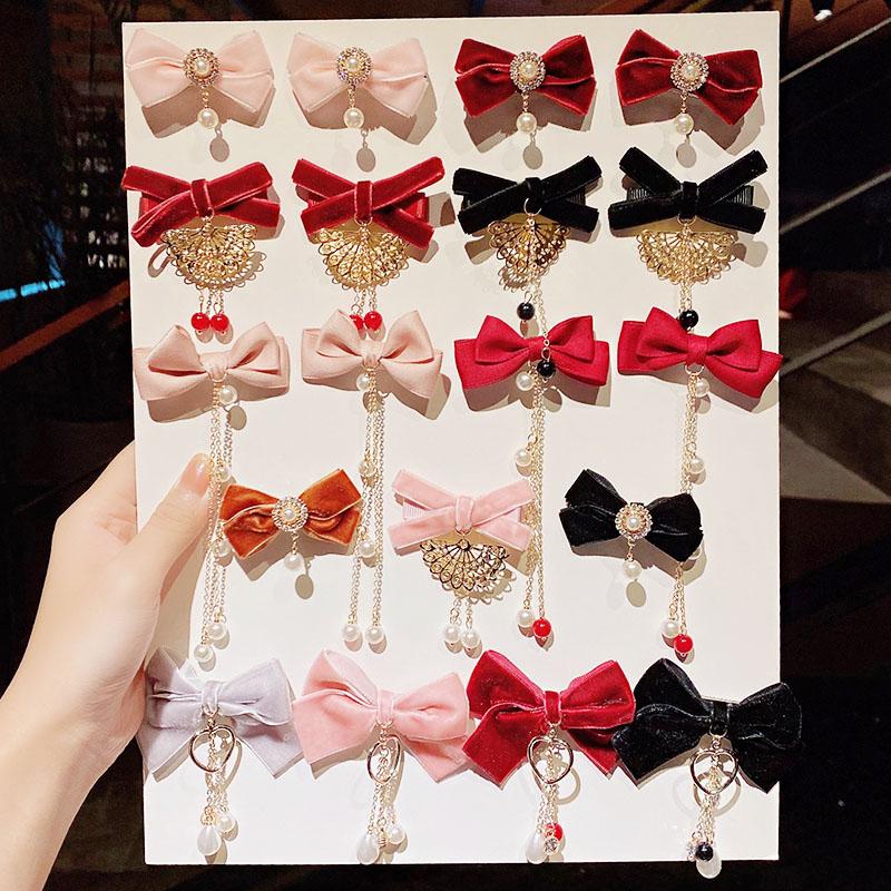 

1Set New Girls Cute Plush Bow Pendant Hairpins Kids Sweet Hair Ornament Headband Hair Clips Barrettes Fashion Accessories, 1pc 2