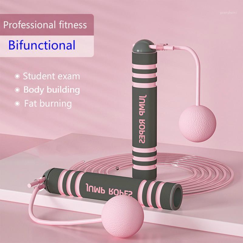 

Newest Arrival Rope Skipping Portable Skipping Rope with Steel Wire and Cordless Ball for Kids Adults Pink/Green1