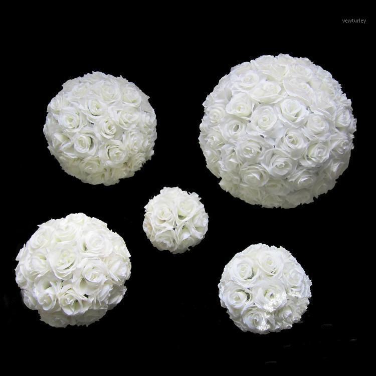 

Hot Sale 1pc White Artificial Silk Rose Flowers Bouquet Wedding Decoration Flower for DIY Wedding Party Home Decor Flowers Ball1, As pic