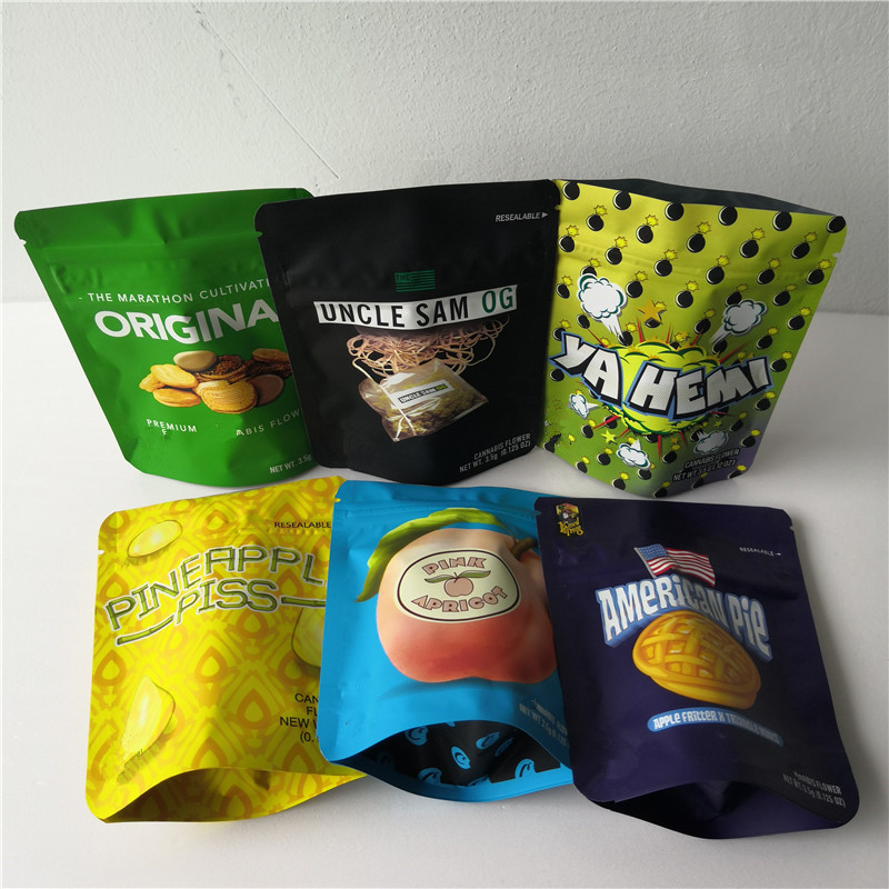

NEW Cookies California Pineapple piss Mylar bags Original Uncle Sam OG COOKIES SF 3.5g Bags American pie Touch Skin pink apricot bag