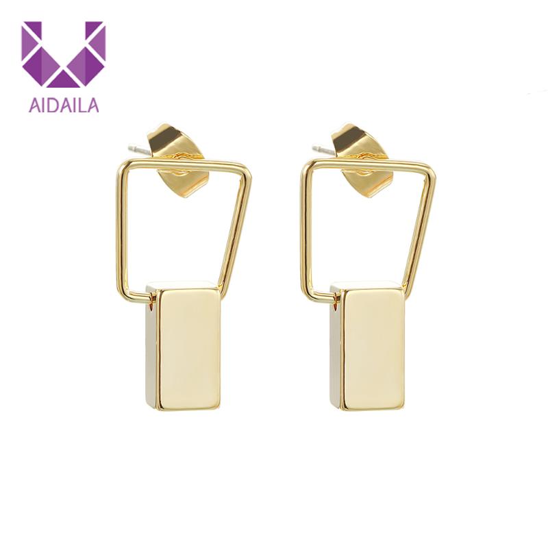 

Women Dangle Drop Earrings with Square Shape Punk Earrings for Office Ladies Accessories Drop for Women Brincos
