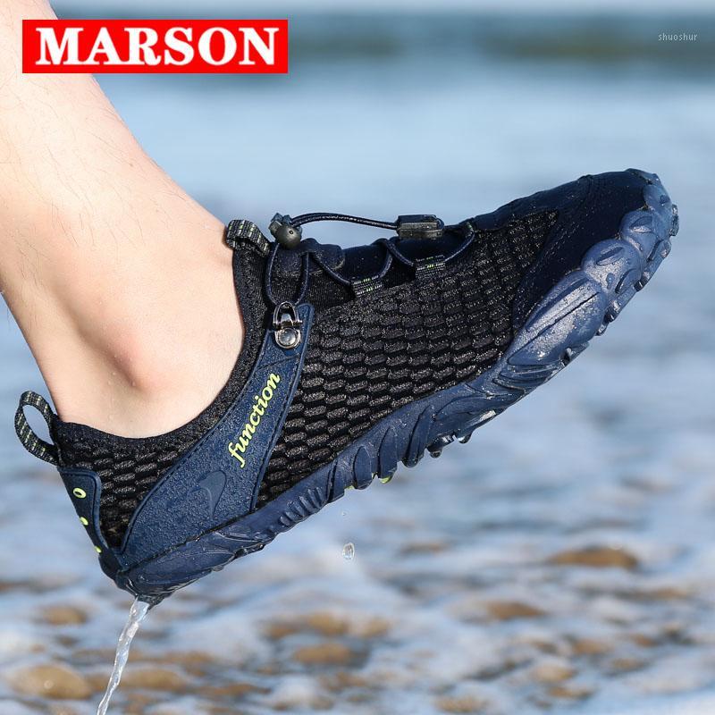 

MARSON Water Shoes Men Beach Sandals Upstream Aqua Shoes Man Quick Dry River Sea Slippers Diving Swimming Socks Tenis Masculino1, Black