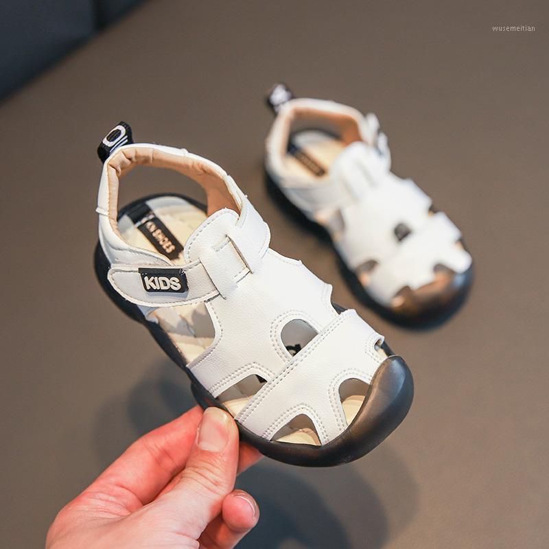 

new pu leather kids girls sandals summer children cut-outs Casual shoes antislip sole Covered-toes Solid Color SZ2231, Sz223white