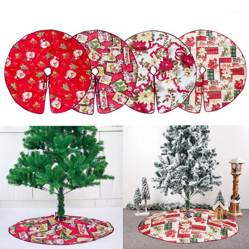 

90cm Christmas Tree Skirt Cloth Santa Claus Base Tree Apron Floor Mat Festive Party Props New Year Christmas Decoration for Home1