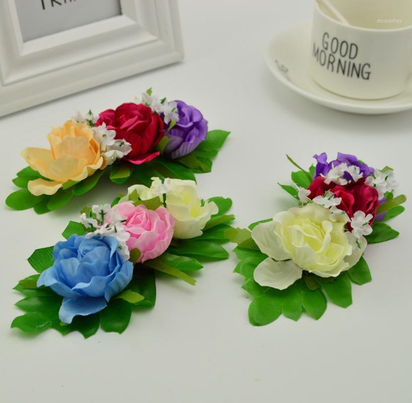 

1 bundle Slik rose Artificial Bridal wrist flowers for home wedding decor accessories fake scrapbooking DIY wreath gifts box1