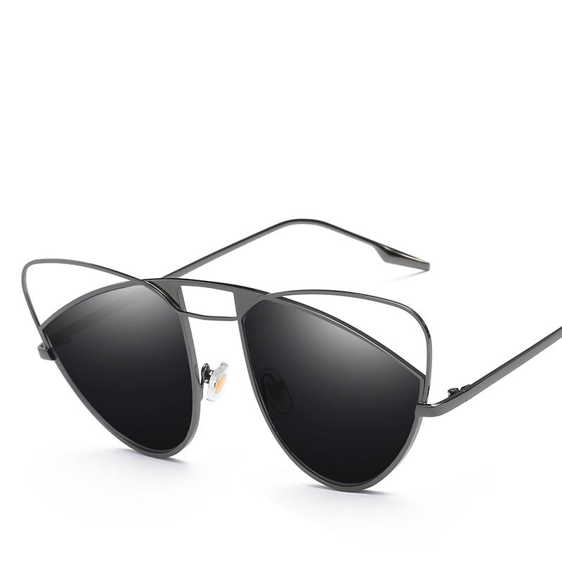 

2020 New Style Fashion Individuality Alloy Metal UV400 Mirror Cat Eye Sun Glasses Women Men Gradient Lens Sunglasses L7770CJ