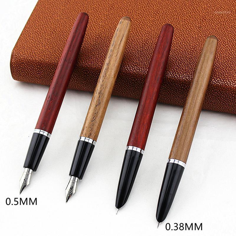 

Jinhao Wood Fountain Pen 0.38/0.5/0.8mm Iridium Vulpen Writing Pluma Feather Parallel Pen Office School Art Supplies Stylo1, Red