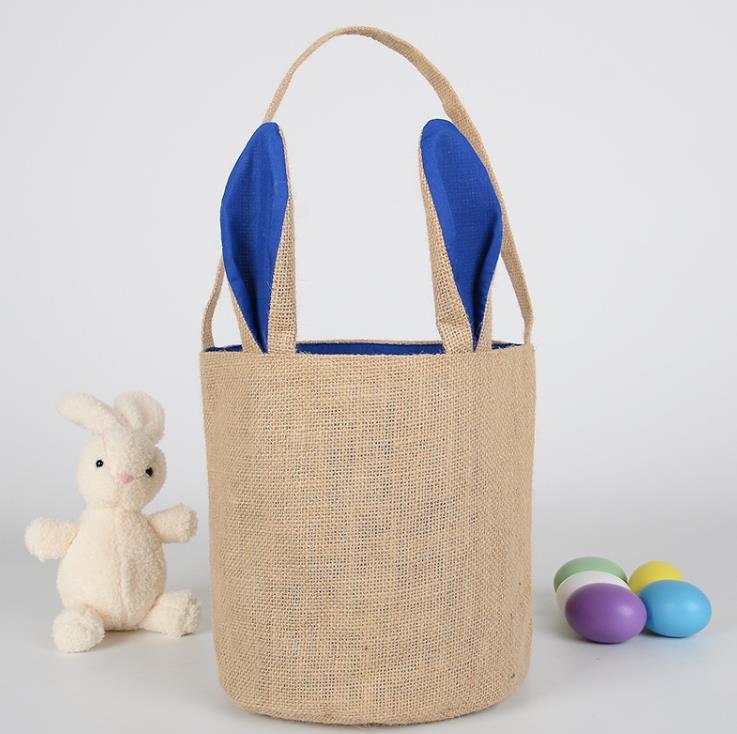 

Gift Wrap Ear Cotton Linen Easter Egg Bag Shopping Tote Kids Jute Cloth Hand-painted DIY Creative Candy Round