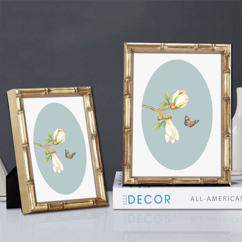 

6/7/10 Inch Modern Light Luxury Solid Wood Photo Frame Living Room Rrnaments