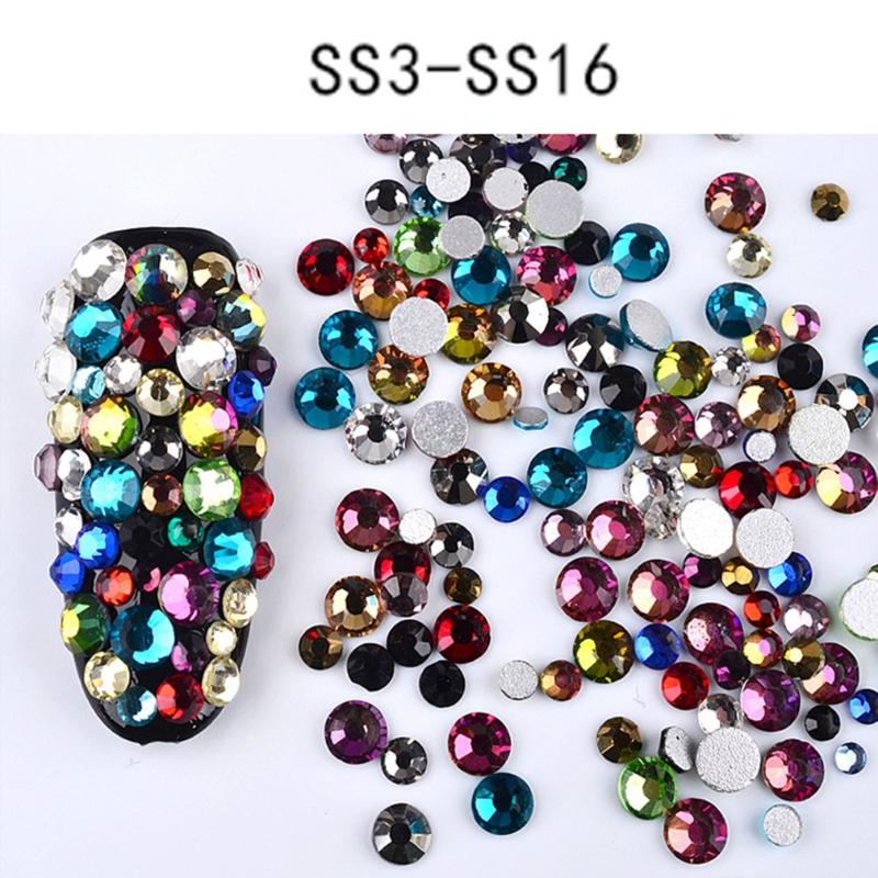 

Nail Art Gold And Silver Diamond Jewelry Size Mixed Nail Full Diamond