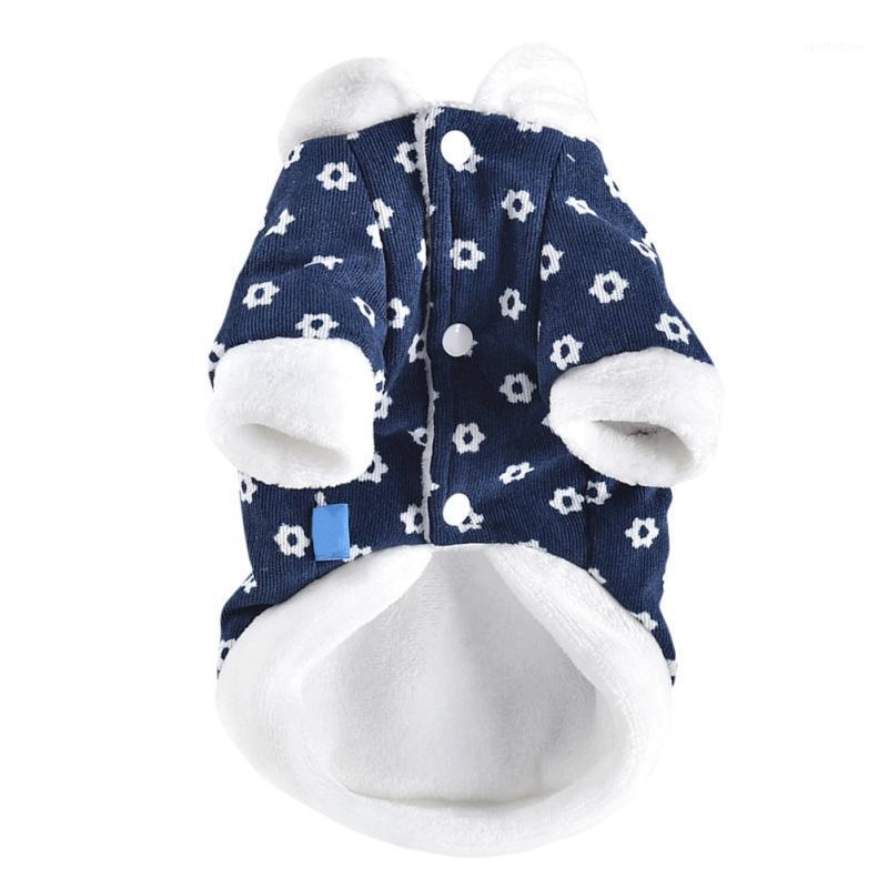 

Hot Pet Dog Winter Coat Small Dog Clothes Warm Floret Corduroy Coat Jacket Puppy Outfit Winter Down Jacket Hot1, Blue