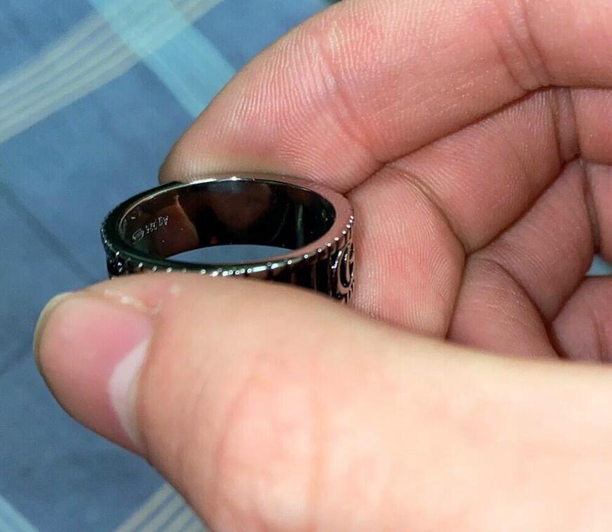 

Vintage Hollow Thin Ghost Ring Luxury Designer Narrow Letter Ring Men Sterling Silver Ring Bohemian Charm Jewelry with BOX 925 silver