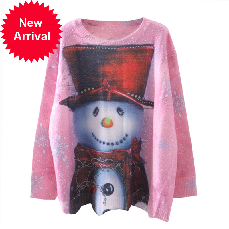 

Women's Christmas dress Korean mid-length snowman's knitted shirt sleeve long-sleeve hot autumn C-351-2, Multi