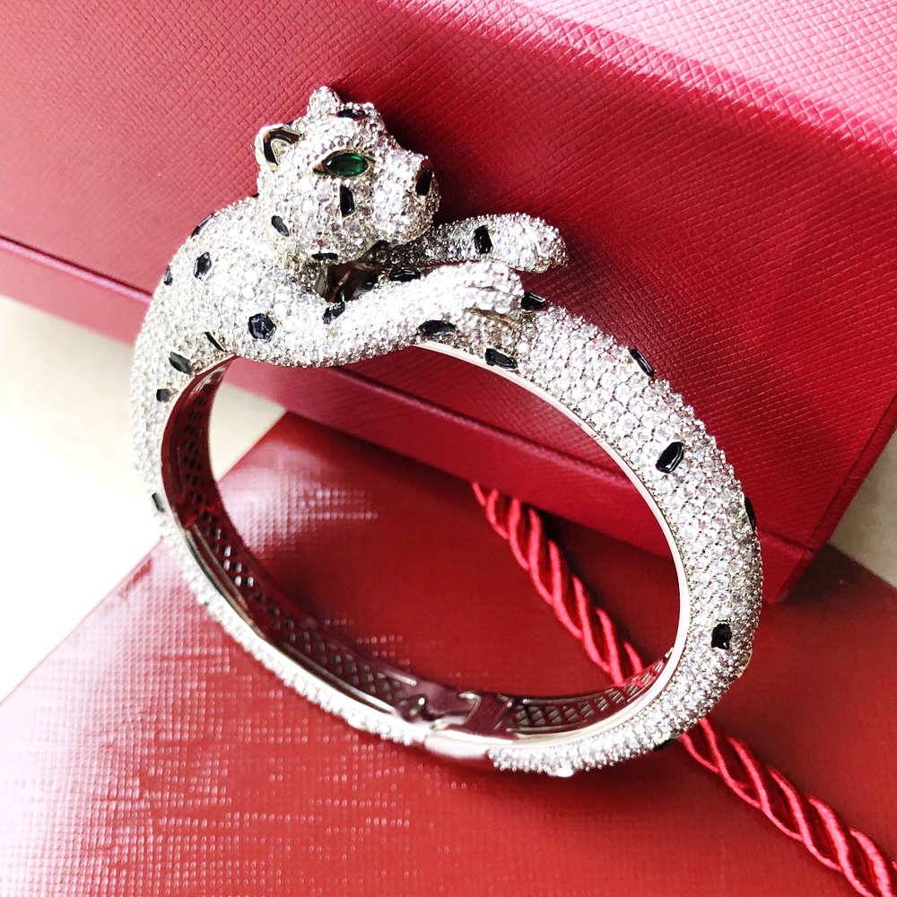 

Panthere bangle for woman 18 K gold official replica jewelry top quality luxury brand classic style couple bracelet highest counter quality exquisite gift
