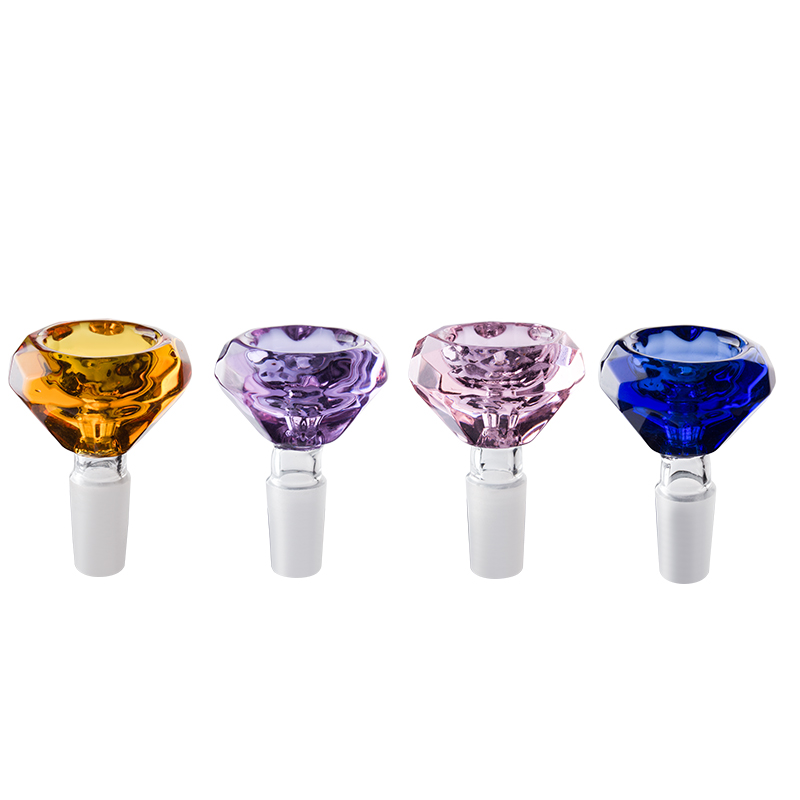 

CSYC 10mm 14mm 18mm Male/female Heavy Colored Diamond Cut Male heady Glass Bowl For Glass Bubbler Dab Rigs Glass Water Bong Pipes