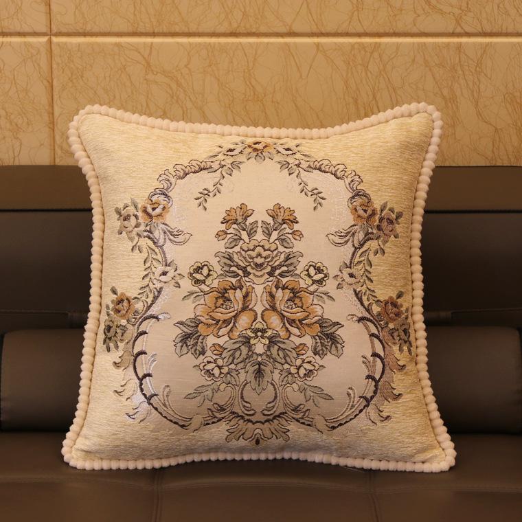 

European Embroidered Pillow Case Luxury Cushion Covers Decorative Cushion Cover, 06