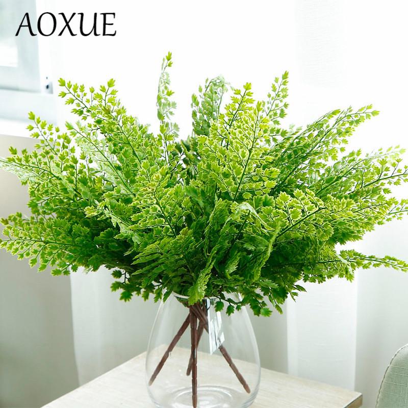 

AOXUE New home living room decoration placed flower arrangement fake flower plastic ginkgo leaf simulation green plants leaf
