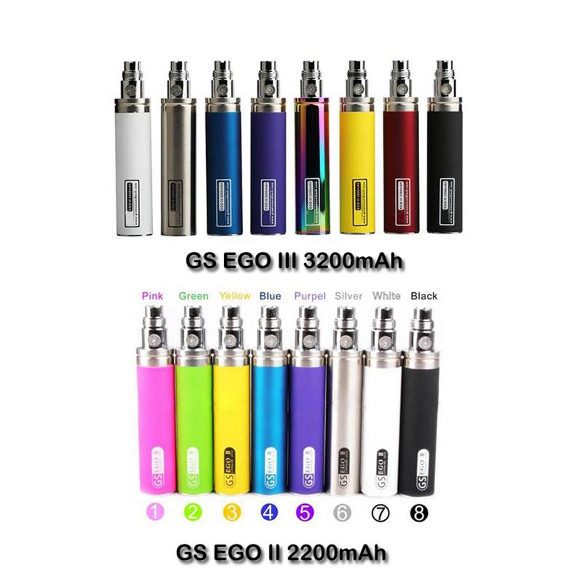 

GS eGo II 2200mAh Huge Capacity Battery Electronic Cigarette CE4 mt3 Protank Eerotank Mega Nautilus Mods Ego Atomizersa54
