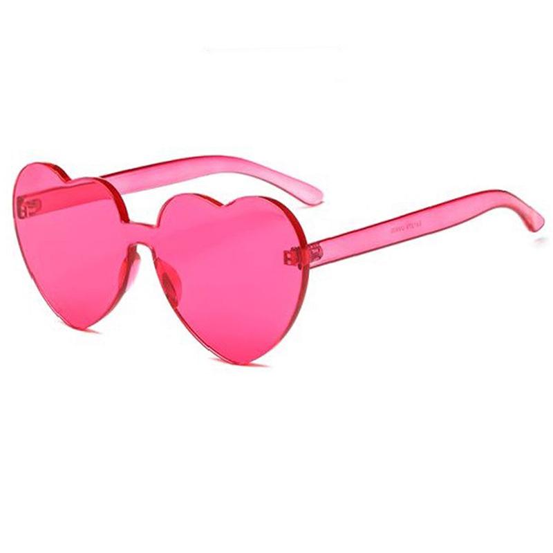 

JULI Heart Oversized Sunglasses for Women Love Translucent Rimless Sun Glasses Female Clear Candy Color UV Protect Gafas 8069