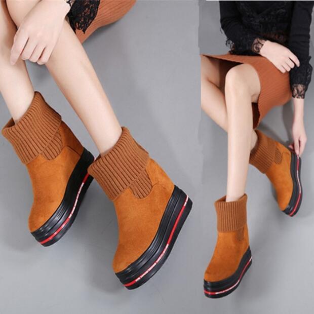 

2020 Women's Sister-in-law with Thick Martin Boots, Woolly Mouth, Loose Cake, Naked Boots 71a7, Black