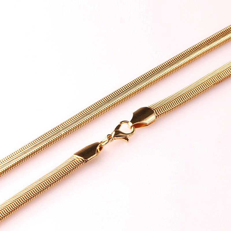 

Gold Seal Necklace Gold Fashion Jewelry Wholesale 6MM Snake Necklace Lobster Clasps 16 -24inches Length Pick