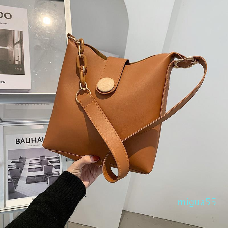 

Bucket Bag Messenger Bag Womens Bag Western Style Textured One-Shoulder Trendy Simple Autumn and Winter Casual, Dark brown