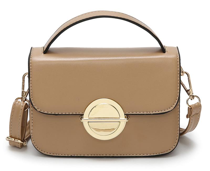 

New Pu girl's small square bag simple and popular women's shoulder bag, Black