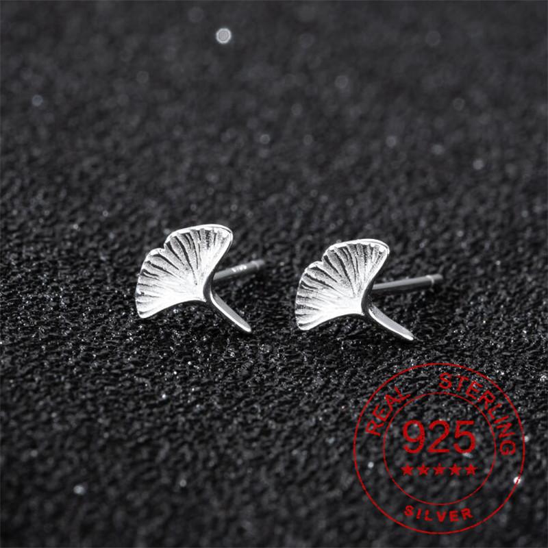 

Stud Bohemian Geometric Ginkgo Biloba Leaf Shape Earrings For Women 925 Sterling Silver Daisy Leaves Earring Jewelry Accessories