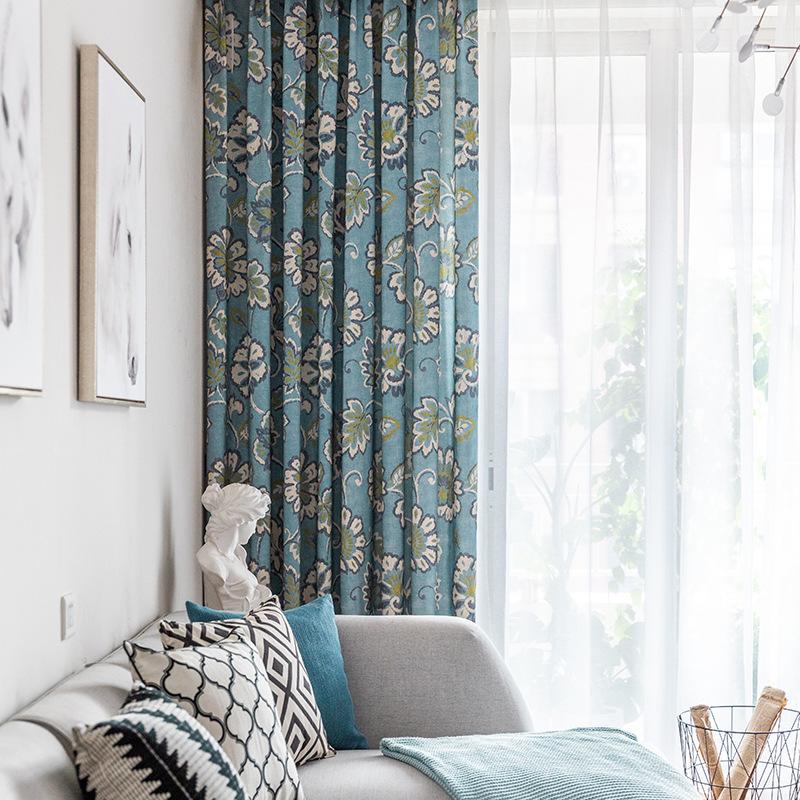 

Modern Curtains for Living Dining Room Bedroom Simple Polyester Cotton Printed Fabric CurtainTulle Finished ProductCustomization, Curtain