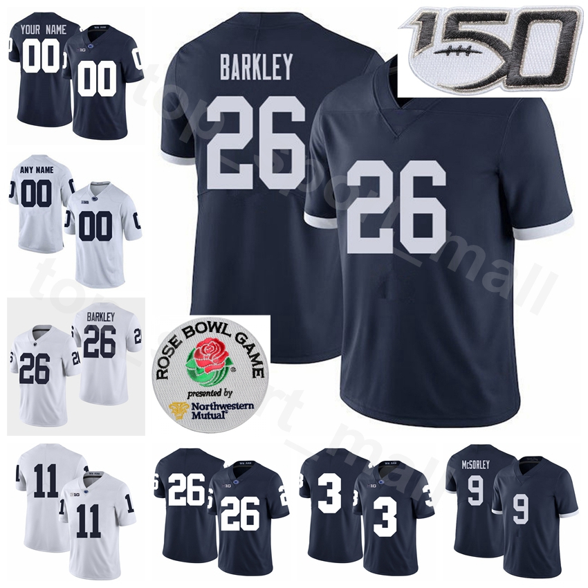 

NCAA PSU College Football 26 Saquon Barkley Jersey 9 Trace McSorley 1 Joe Paterno 22 Akeel Lynch 2 Marcus Allen Mike Gesicki Custom, With rose bowl patch