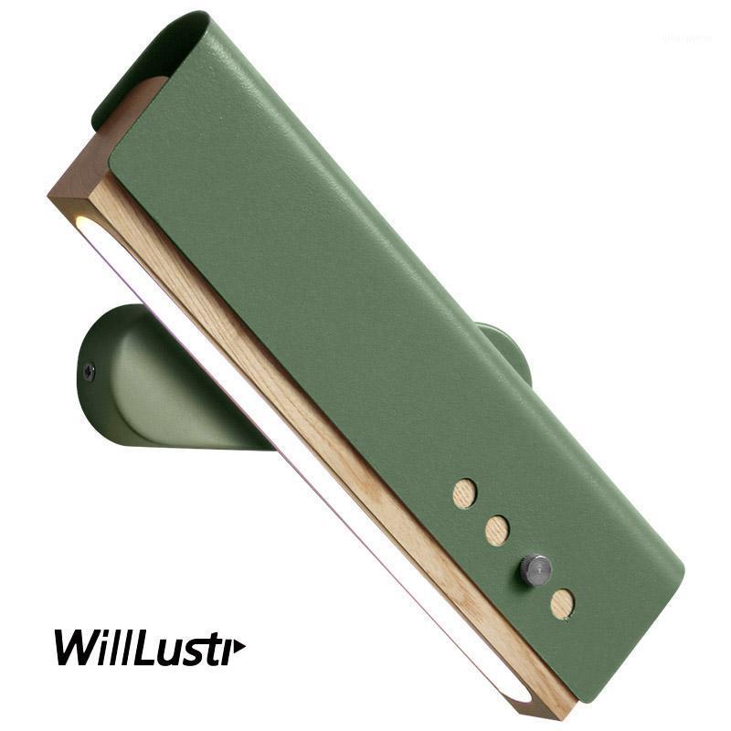 

Modern LED Wall Lamp Wood Iron Sconce Hotel Restaurant Bar Porch Foyer Corrider Aisle Bedside Yellow Green Minimalist Lighting1
