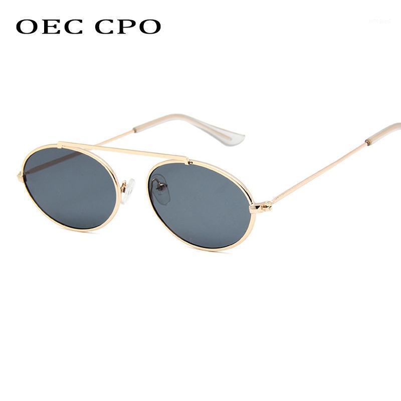 

Sunglasses OEC CPO Fashion Men Oval Women Vintage Style Round Metal Frame Transparent Lens Sun Glasses UV400 Gafas O1631