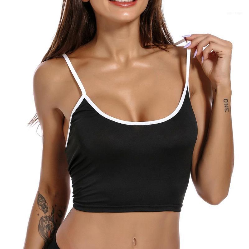 

New Quick Dry Padded Fitness Bras Crop Tops Women Solid Vest-Type Nylon Yoga Workout Sports Bras with Removable Pads03191