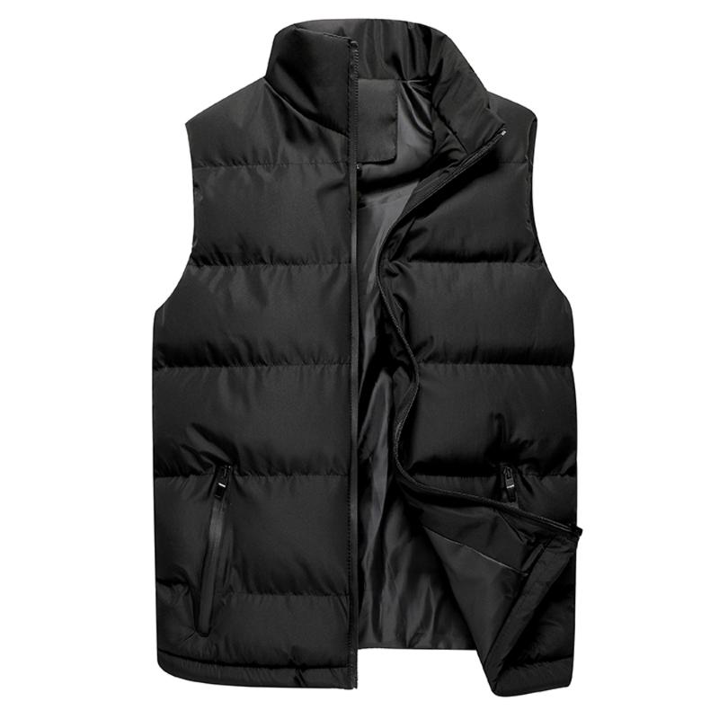 

Men's Vest Fashion Sleeveless Jacket New Autumn Winter Vest Casual Solid Coat Male Slim Classic Waistcoat Size -5XL, Black