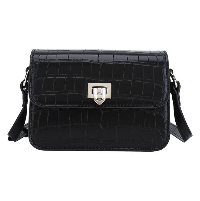 

Crossbody Solid flap shoulder bag handbags women fashion potable makeup bag wallet, Black
