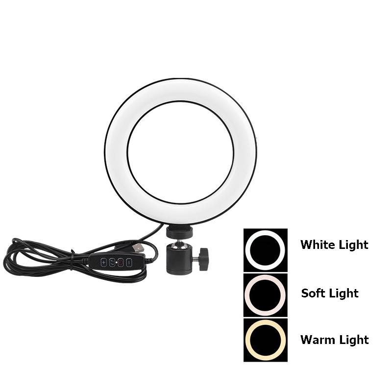 

Photography LED Selfie Ring Light 6Inch Dimmable Camera Phone Ring Lamp For Youtube Tik Tok Portrait Makeup Video Live Studio