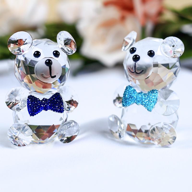 

Cute Butterfly Decorative Bear Crystal Figurines Miniatures Glass Animal Crafts For Home Decor And Gift