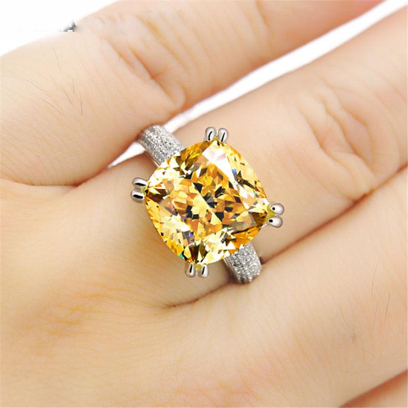 

Fashion 925 Solid Sterling Silver Sapphire Amethyst Citrine Emerald Wedding Engagement Diamond Band Ring Jewelry Wholesale